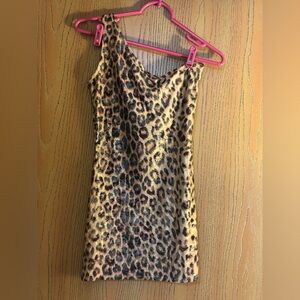 Leopard Print One Shoulder Chemise